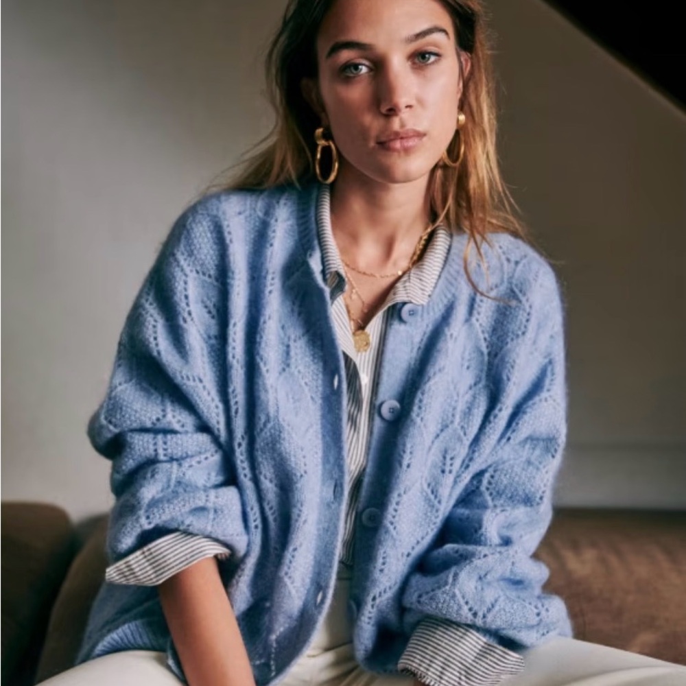 Sezane Light Blue Women's Cardigan
